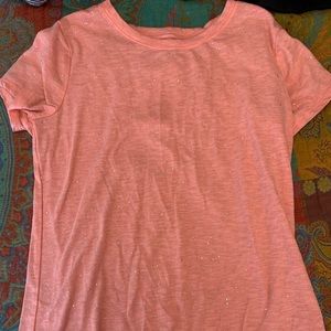 ✯ girls’ coral sparkle tee ✯
